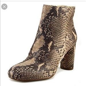 Snake print booties